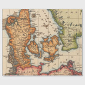 Antiek oude kaart geïnspireerd (10) cadeaupapier (Vlak)