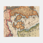 Antiek oude kaart geïnspireerd (10) fleece deken (Voorkant (Horizontaal))