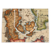 Antiek oude kaart geïnspireerd (10) groot cadeauzakje (Voorkant)