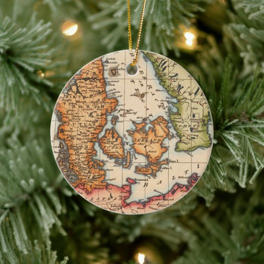 Antiek oude kaart geïnspireerd (10) keramisch ornament (Boom)