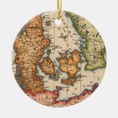 Antiek oude kaart geïnspireerd (10) keramisch ornament (Voorkant)