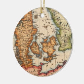 Antiek oude kaart geïnspireerd (10) keramisch ornament (Links)