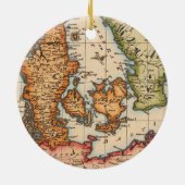 Antiek oude kaart geïnspireerd (10) keramisch ornament (Achterkant)