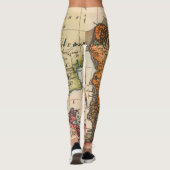 Antiek oude kaart geïnspireerd (10) leggings (Achterkant)