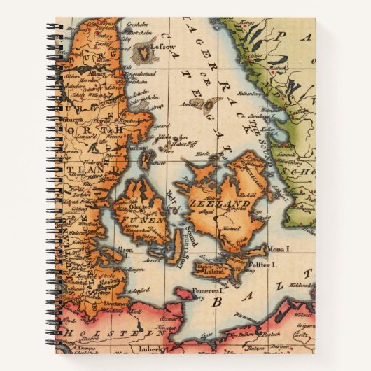 Antiek oude kaart geïnspireerd (10) notitieboek (Voorkant)