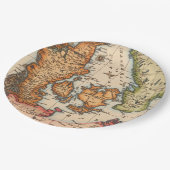 Antiek oude kaart geïnspireerd (10) papieren bordje (Gekanteld)