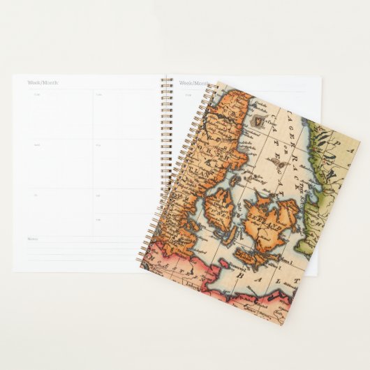 Antiek oude kaart geïnspireerd (10) planner (Display)