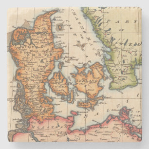 Antiek oude kaart geïnspireerd (10) stenen onderzetter