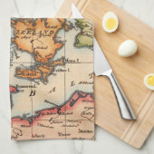 Antiek oude kaart geïnspireerd (10) theedoek (Quarter Fold)