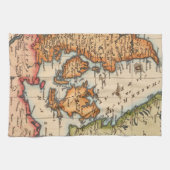 Antiek oude kaart geïnspireerd (10) theedoek (Horizontaal)