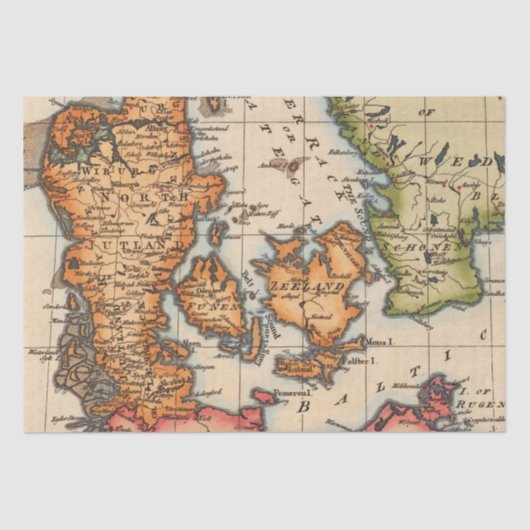 Antiek oude kaart geïnspireerd (10) tissuepapier (Voorkant)