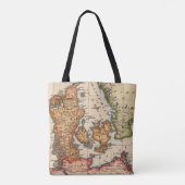 Antiek oude kaart geïnspireerd (10) tote bag (Achterkant)