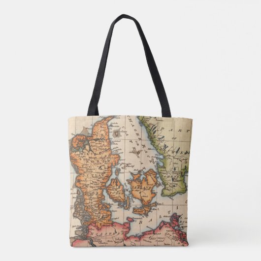 Antiek oude kaart geïnspireerd (10) tote bag (Achterkant)