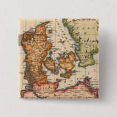 Antiek oude kaart geïnspireerd (10) vierkante button 5,1 cm (Voorkant)