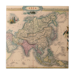 Antiek oude kaart geïnspireerd (11) tegeltje