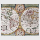 Antiek oude kaart geïnspireerd (12) cadeaupapier (Vlak)