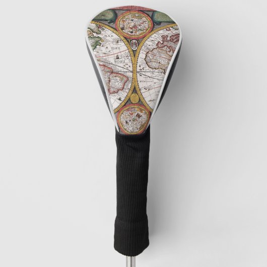 Antiek oude kaart geïnspireerd (12) golfheadcover (Voorkant)