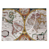 Antiek oude kaart geïnspireerd (12) groot cadeauzakje (Voorkant)