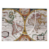 Antiek oude kaart geïnspireerd (12) groot cadeauzakje (Achterkant)