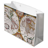 Antiek oude kaart geïnspireerd (12) groot cadeauzakje (Achterkant Gekanteld)