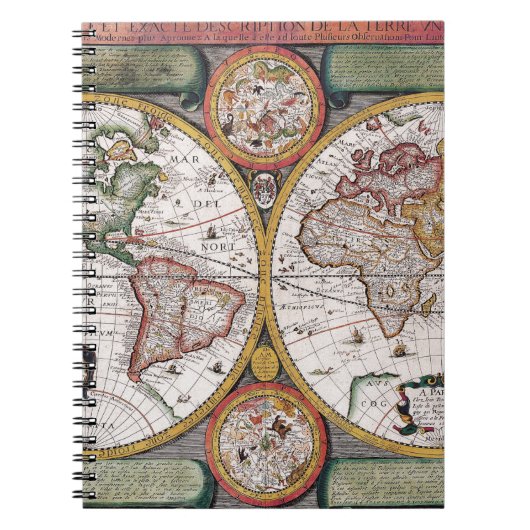 Antiek oude kaart geïnspireerd (12) notitieboek (Voorkant)