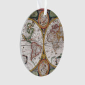 Antiek oude kaart geïnspireerd (12) ornament (voorkant)