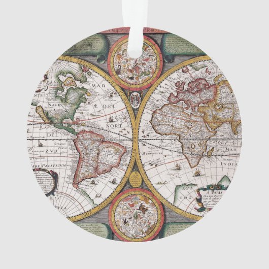 Antiek oude kaart geïnspireerd (12) ornament (achterkant)