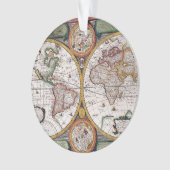 Antiek oude kaart geïnspireerd (12) ornament (voorkant)