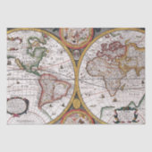 Antiek oude kaart geïnspireerd (12) tissuepapier (Voorkant)