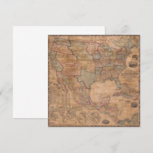 Antiek oude kaart geïnspireerd (13) (Voorkant / Achterkant)