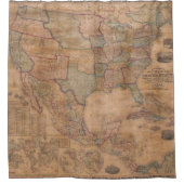 Antiek oude kaart geïnspireerd (13) douchegordijn (Voorkant)