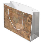 Antiek oude kaart geïnspireerd (13) groot cadeauzakje (Achterkant Gekanteld)