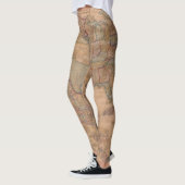 Antiek oude kaart geïnspireerd (13) leggings (Links)