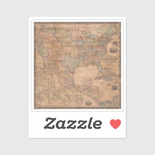 Antiek oude kaart geïnspireerd (13) sticker (Vel)