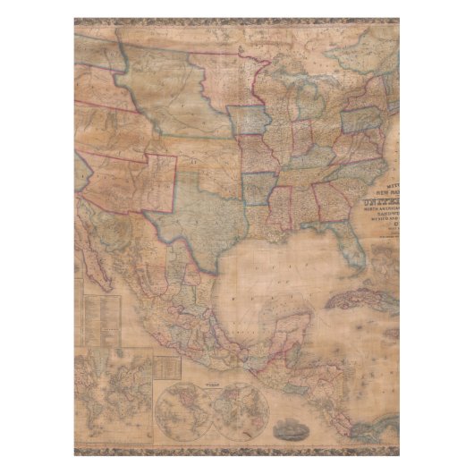 Antiek oude kaart geïnspireerd (13) tafelkleed (Voorkant)