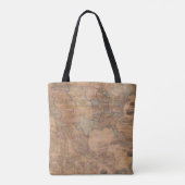 Antiek oude kaart geïnspireerd (13) tote bag (Achterkant)