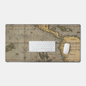 Antiek oude kaart geïnspireerd (14) Bagagelabel Bureaumat (Keyboard & Muis)