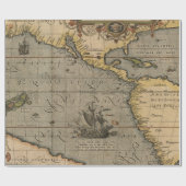 Antiek oude kaart geïnspireerd (14) Bagagelabel Cadeaupapier (Vlak)