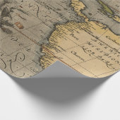 Antiek oude kaart geïnspireerd (14) Bagagelabel Cadeaupapier (Hoek)