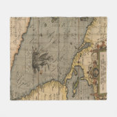 Antiek oude kaart geïnspireerd (14) Bagagelabel Fleece Deken (Voorkant (Horizontaal))