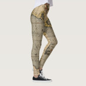 Antiek oude kaart geïnspireerd (14) Bagagelabel Leggings (Rechts)