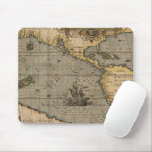 Antiek oude kaart geïnspireerd (14) Bagagelabel Muismat (Met muis)