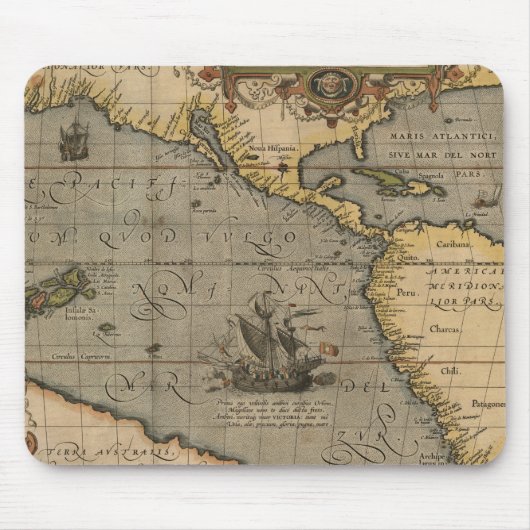 Antiek oude kaart geïnspireerd (14) Bagagelabel Muismat (Voorkant)