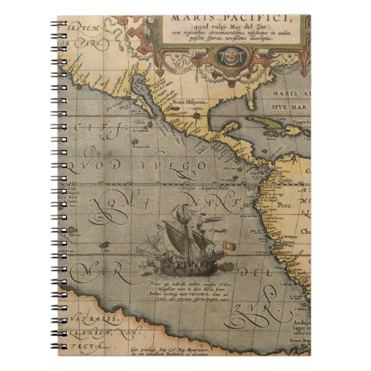 Antiek oude kaart geïnspireerd (14) Bagagelabel Notitieboek (Voorkant)