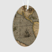 Antiek oude kaart geïnspireerd (14) Bagagelabel Ornament (voorkant)