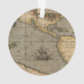 Antiek oude kaart geïnspireerd (14) Bagagelabel Ornament (achterkant)