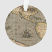 Antiek oude kaart geïnspireerd (14) Bagagelabel Ornament (voorkant)