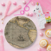 Antiek oude kaart geïnspireerd (14) Bagagelabel Papieren Bordje (Feest)