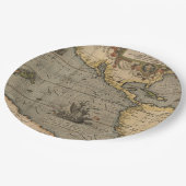 Antiek oude kaart geïnspireerd (14) Bagagelabel Papieren Bordje (Gekanteld)