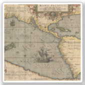 Antiek oude kaart geïnspireerd (14) Bagagelabel Sticker (Voorkant)